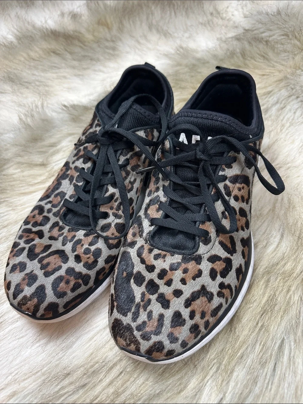 APL Phantom Leopard Pony Hair Running Sneakers Women's US 10 EU 41